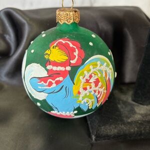 Ukraine Hand painted Rooster Christmas Ornament